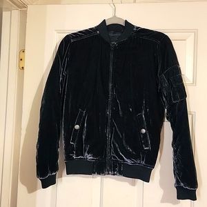 American Eagle NWOT bomber style velour jacket, sz XXS